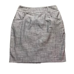 B-Works Gray Skirt Women's Size 9 Front Pockets Back Zip Back Slit Office Casual
